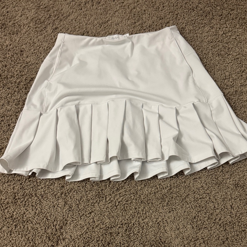 Lady Hagen White Ruffle Mini Skirt